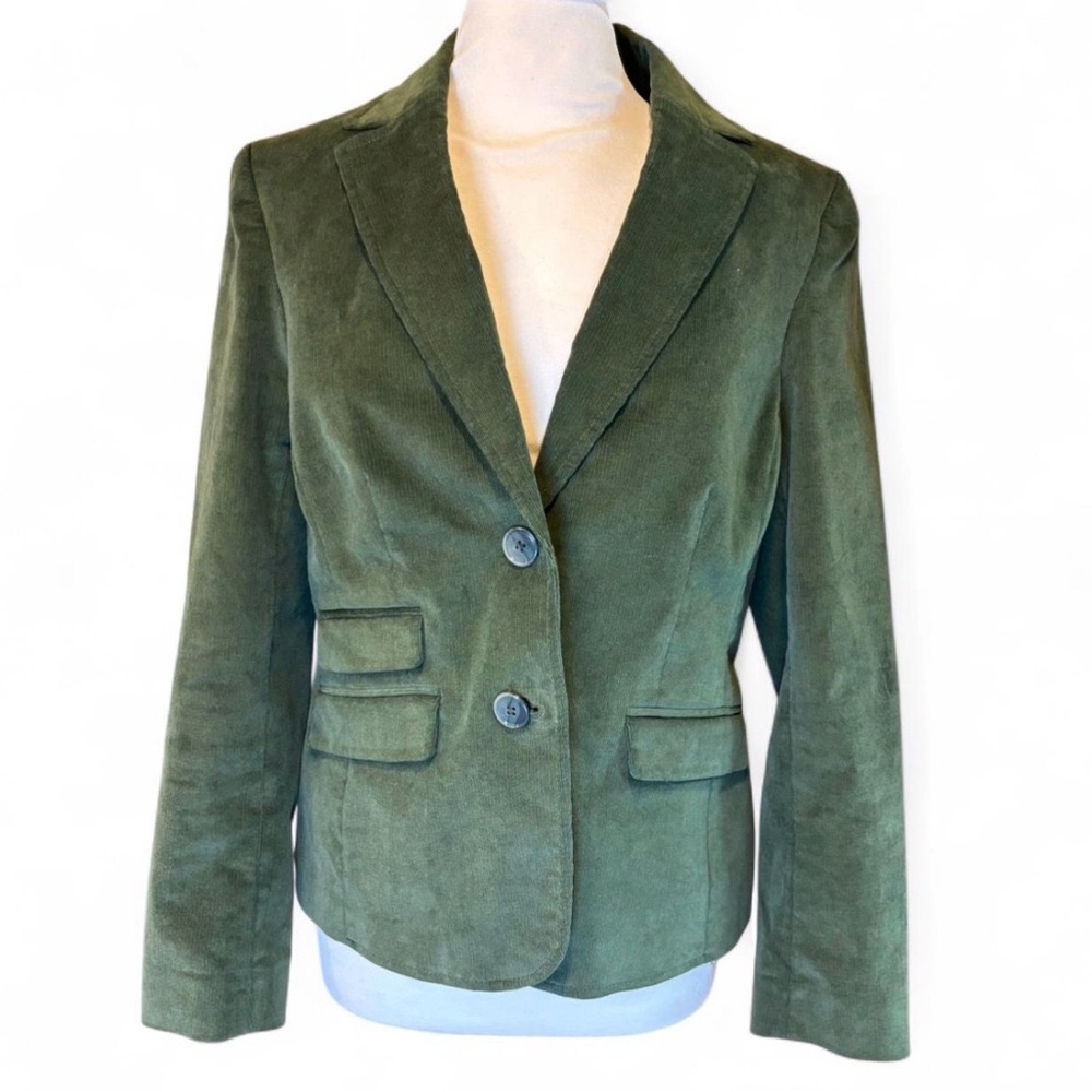 Jones New York Olive Green Corduroy Blazer